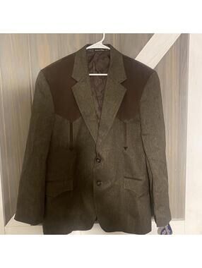 Circle S Men’s Brown Boise Heather Western Polyester Coat - Size 44 S